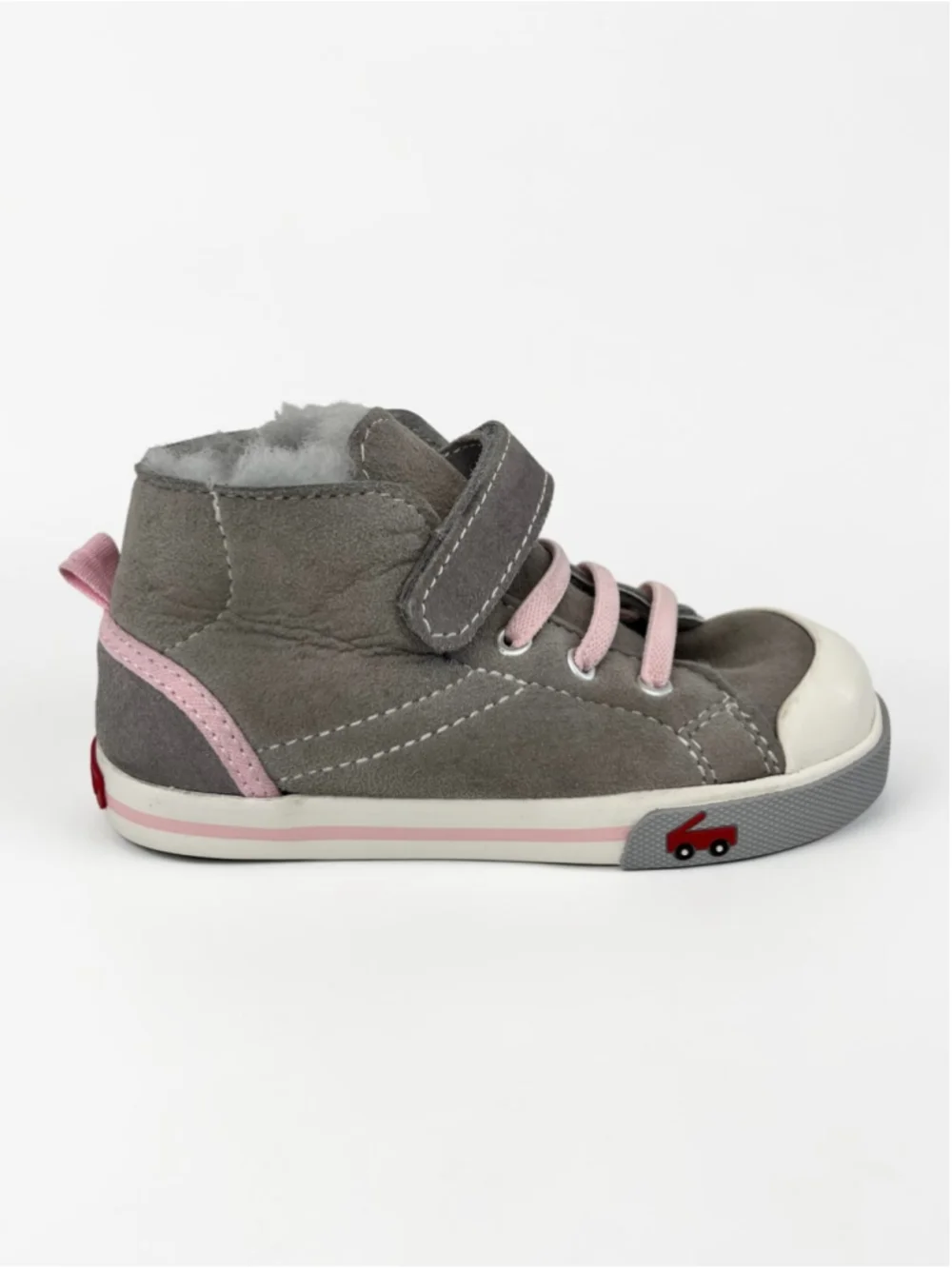 See Kai Run Devon Shearling Lined Winter Sneakers Gray Pink Toddler 9
